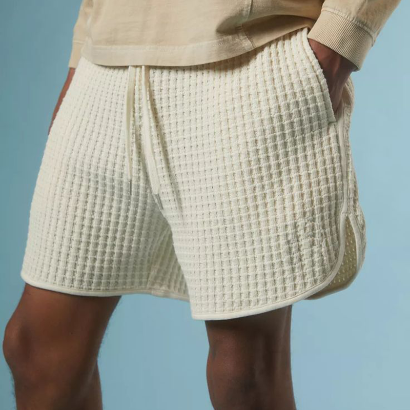 Men's Spring and Summer Fashion Waffle Elastic Waist Casual Shorts MTA0706D2K