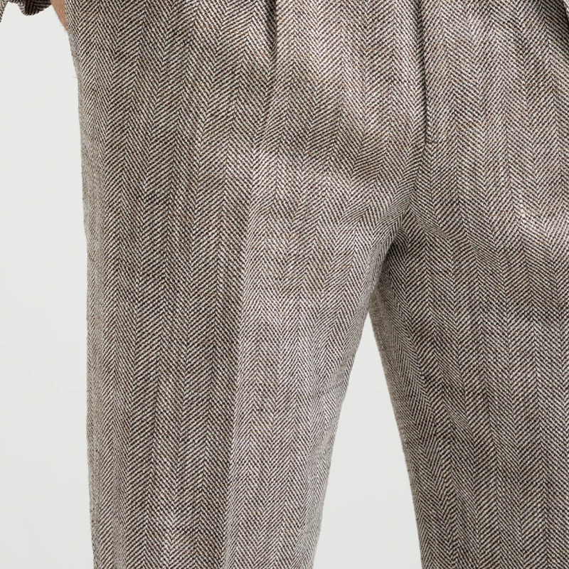 Men's Spring Fashion Classic Retro Herringbone Casual Suit Pants MTA1284D5K