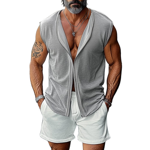 Men's Summer Casual Basic Vest and Shorts Set MTA1087D4U