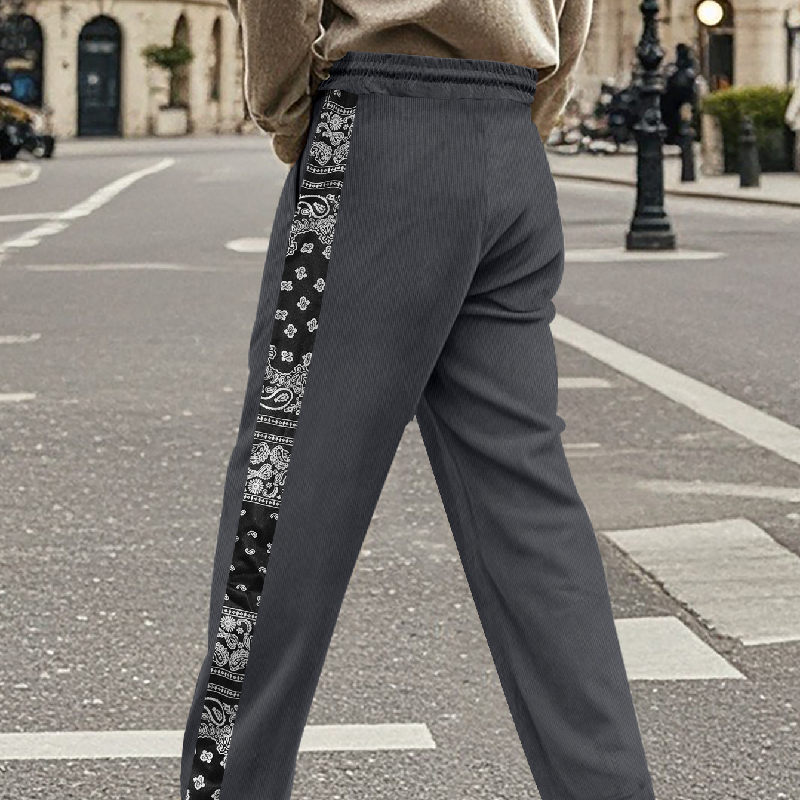 Men's Contrast Corduroy Casual Pants MTA1415D3X