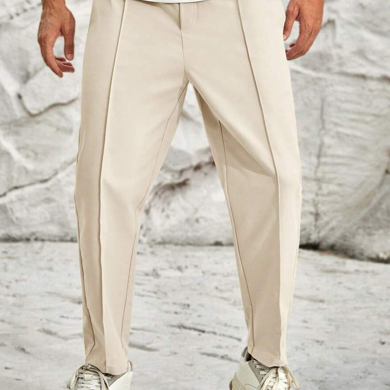 Men's Solid Color Casual Elastic Waist Pants MTA0351D2X