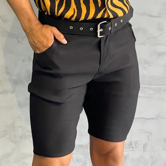 Men's Retro Casual Solid Color Slim Shorts MTA2462C6TO