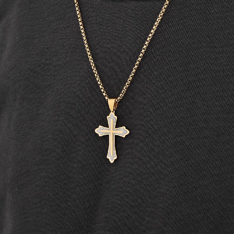 Retro Casual Color Matching Cross Necklace 27329294TO