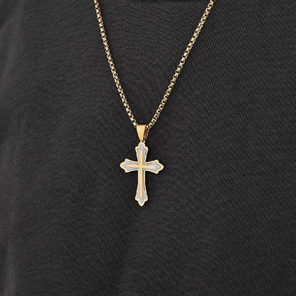 Retro Casual Color Matching Cross Necklace 27329294TO