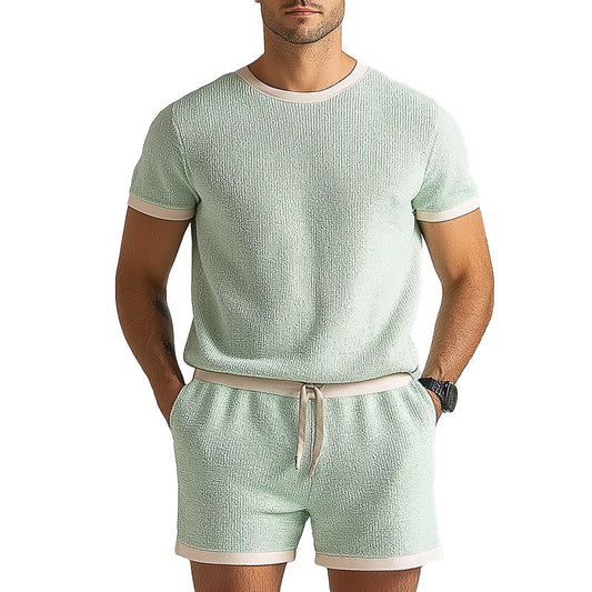 Men's Summer Fashion Comfortable Thin Woven Set MTA1800D5P