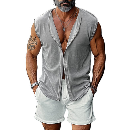 Men's Summer Casual Basic Vest and Shorts Set MTA1087D4U