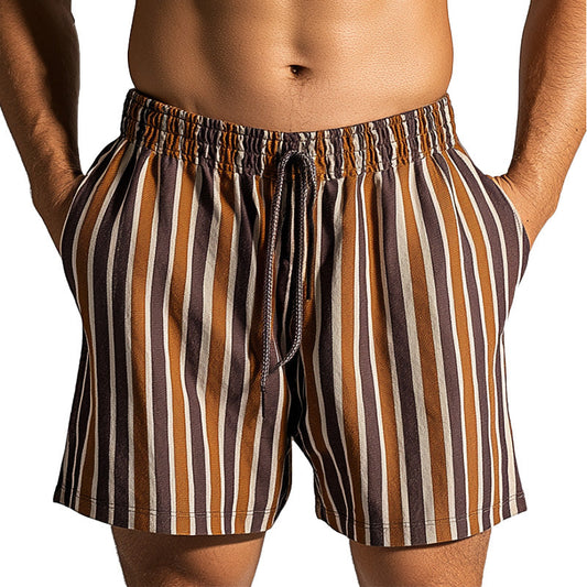 Men's Summer Fashion Cotton and Linen Printed Casual Sports Shorts MTA1773D1P