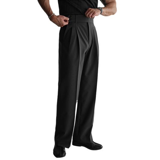 Men's Solid Color Straight Suit Pants MTA1741D0Z