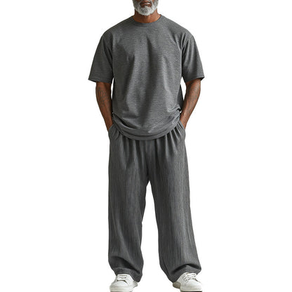 Men's Summer Modal Short Sleeve T-shirt Blended Trousers Set MTA1501D0P